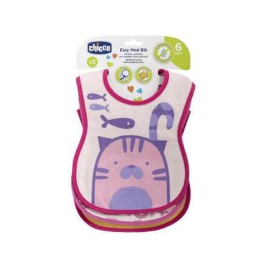 Imagem de Babador Easy Meal Menina 3 Peças Chicco