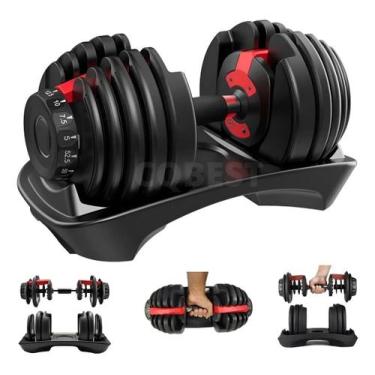 Imagem de Dumbbell Ajustável 24kg Halter Regulável Treino Força Academia Residen