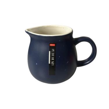 Imagem de Leiteira de Cerâmica 350ML Azul com Bico Direcionador e Alça Ergonômica Wellmix