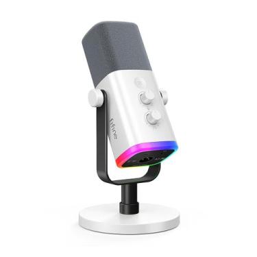 Imagem de Microfone Gamer USB XLR Fifine Streaming AM8 Branco