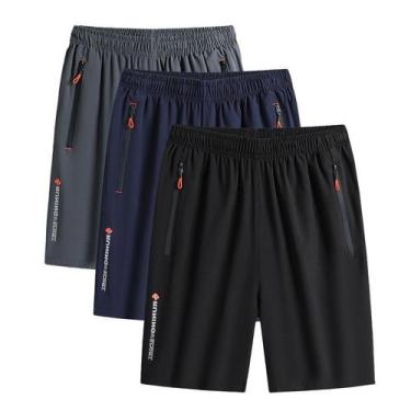 Imagem de Novidade Kit 3 Bermudas Plus Size Dry Fit De Tecido Gelado - SPORTS, M