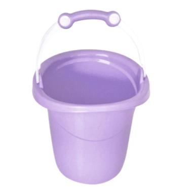 Imagem de Balde de bebe infantil azul rosa branco 11 litros plastibaby, Lilás
