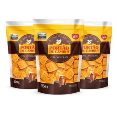 Imagem de Kit 3 Doce de Leite c/ Chocolate PORTÃO DO CAMBUI Pouch 200g - Portão 