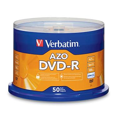 Imagem de Disco gravável Verbatim de 4,7 GB até 16x DVD-R 100-Disc Spindle 95102, Prata, 50-Disc