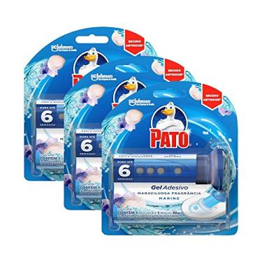 Imagem de Kit 3 Detergente Sanitário Pato Gel Adesivo Marine com Aplicador 38g