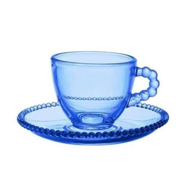 Imagem de Conjunto De 6 Xícaras Para Café Pearl Com Pires Azul 90Ml