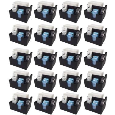 Imagem de Kit 20 Porta Sachês Guardanapo Açúcar Organizadores Bancada Preto
