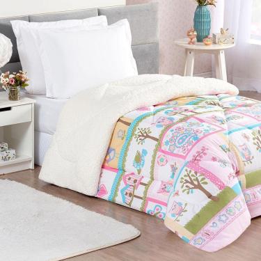 Imagem de Coberdrom Infantil Solteiro Rosa Estampado 100% Algodão Pel