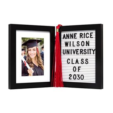 Imagem de Kate & Milo Moldura para quadro de letreiro com borla de formatura, inclui 170 letras e símbolos para personalização, ideias de presente de formatura, decoração de festa de formatura,