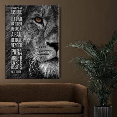 Imagem de Quadro Leão Apocalipse 5:5 Canvas 60x90 - Foto Paulista