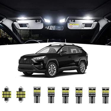 Imagem de 10 peças RAV4 Kit de luzes LED LED super brilhantes para mapa de lâmpadas de LED para Toyota RAV4 2016-2020 todos os modelos