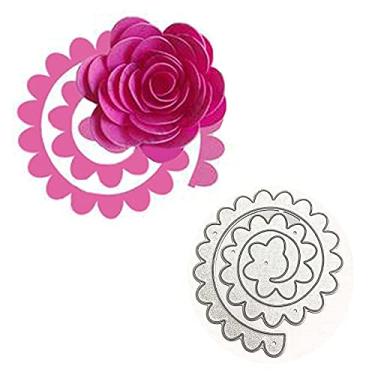 Imagem de XMYXCRAFT Cortes de metal de flor espiral 3D, guirlanda de flores 3D, estênceis de corte de casamento para scrapbooking, fotos, decorativos, em relevo, matrizes de papel para scrapbooking, cartões