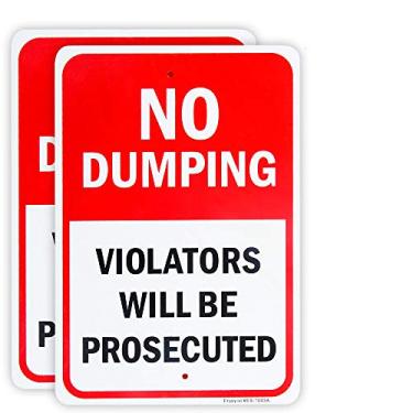 Imagem de 2 pacotes sem despejo – Placa Violators Will Be Prosecuted (Violators Will Be Prosecuted), placa de alumínio de 25,4 cm x 17,7 cm (10 x 7 pol.) de alumínio livre de ferrugem e proteção UV e à prova de intempéries