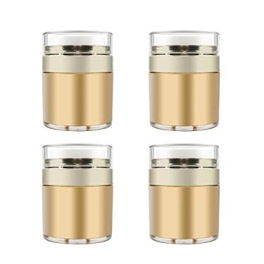 Imagem de USRommaner Frasco de bomba Airless, pacote com 4 frascos vazios de 30 ml de acrílico a vácuo com bomba de pressão, loção de creme facial portátil para viagem, recipiente cosmético para maquiagem,