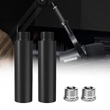 Imagem de Boseen Tubo de extensão de suporte de microfone, fêmea de 1,5 cm para tubo de extensão de microfone macho de 1,5 cm para suportes de mesa e suporte de braço, 2 peças