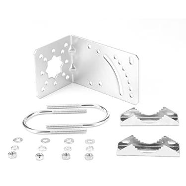Imagem de ZDTECH Suporte de montagem em poste L suporte de montagem para acessórios de parede para antena externa LPDA yagi com parafuso em U, parafusos de montagem, braçadeira de mastro de aumento de sinal ângulo ajustável