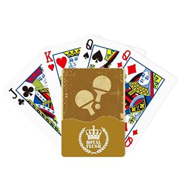 Imagem de Jogo de cartas de pôquer com estampa de ilustração esportiva de tênis de mesa Royal Flush