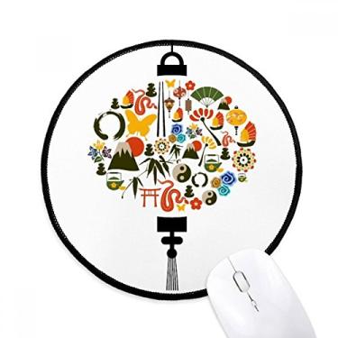 Imagem de DIYthinker Fan Butterfly Taiji Bule de chá Mountain Mouse Pad Desktop Office Tapete redondo para computador
