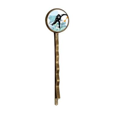 Imagem de Esportivo de Inverno Patinação Velocidade Atletas Masculinos Retro Metal Hair Bobby Pin Headwear
