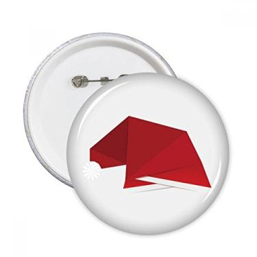 Imagem de Chapéu abstrato vermelho origami alfinetes redondos emblema botão decoração acessório 5 peças