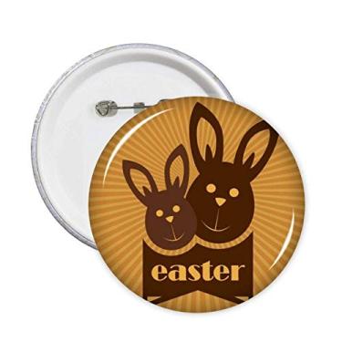 Imagem de Broche de emblema de botão marrom para decoração de 5 peças