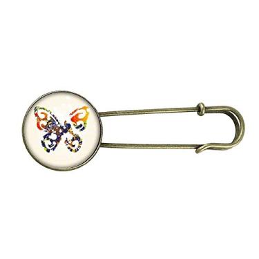 Imagem de Borboletas com padrão floral grafite retrô metal broche broche clipe jóias