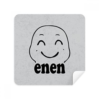 Imagem de Lovely SLE Black Cute Chat Happy Glasses Limpador de tela de tecido de camurça pacote com 2