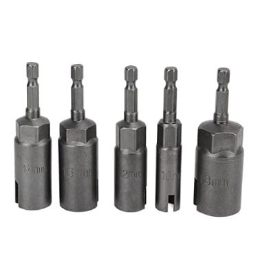 Imagem de Chave de porca elétrica Leapiture 5 peças chave hexagonal de 1/4 polegada chave de porca de asa com fenda para furadeira manual elétrica