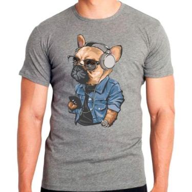 Imagem de Camiseta Pet Dog Buldogue Francês Cinza Masculina01 - Design Camisetas