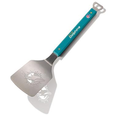 Imagem de YouTheFan NFL Miami Dolphins Spirit Series Sportula Espátula de grelha de aço inoxidável, 45,7 cm x 10,16 cm