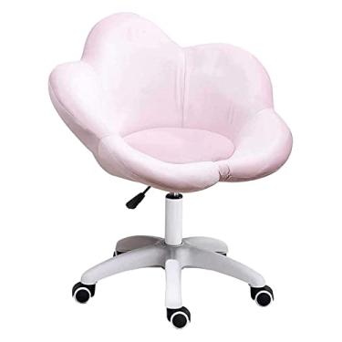 Imagem de cadeira de escritório Sofá em forma de flor Cadeira de escritório Mesa de estudo e cadeira Cadeira giratória de 360° para computador Cadeira de jogo com elevação hidráulica Cadeira de jogo (cor: rosa