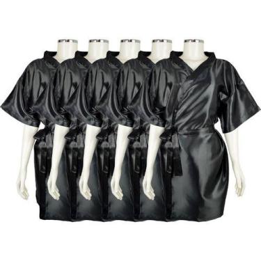 Imagem de Roupão / Kimono De Cetim Feminino Profissional Kit Com 5 - Pentale