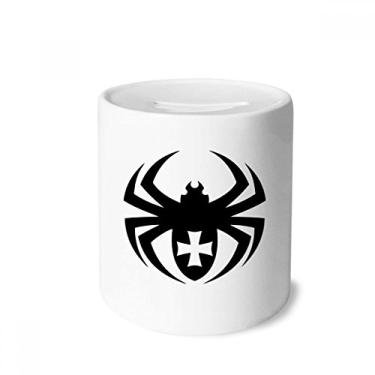 Imagem de DIYthinker Caixa para dinheiro com ilustração de aranha negra, estampa de insetos, porta-moedas de cerâmica, presente de cofrinho