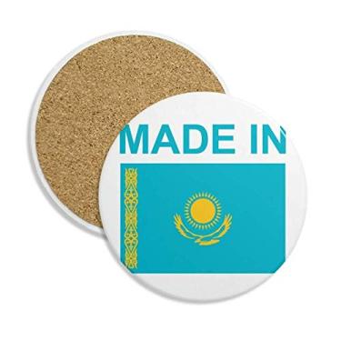 Imagem de Porta-copos de cerâmica Made In Cazaquistan Love porta-copos com pedra absorvente para bebidas presente 2 peças