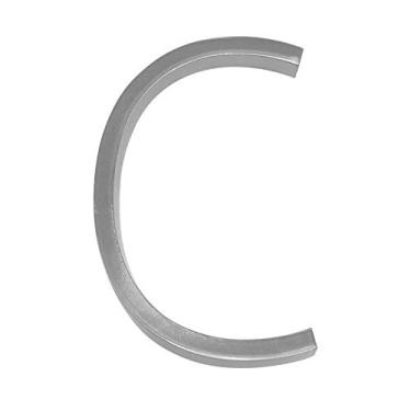 Imagem de Placa de casa flutuante 3D de 12,7 cm, placa prateada com número de porta de 0 a 9 letras do alfabeto ABC, placas de endereço para casa ao ar livre, parafusos montados, liga, antiferrugem