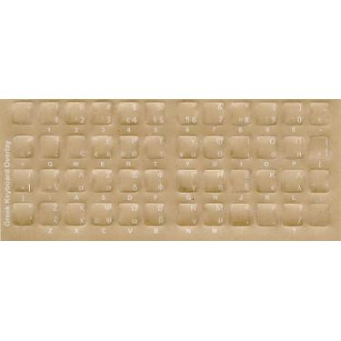 Imagem de Adesivos de teclado grego – Etiquetas com personagens brancos para teclado de computador preto