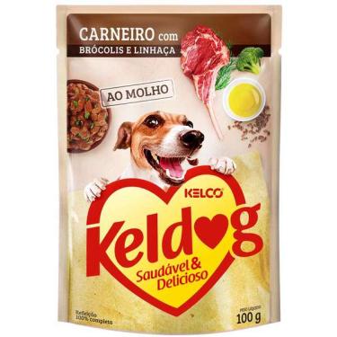 Imagem de Ração Úmida Keldog Sachê Carneiro, Brócolis e Linhaça - 100 g