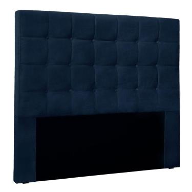 Imagem de Cabeceira King 1,95m Santiago Suede Azul Marinho - Pallazio