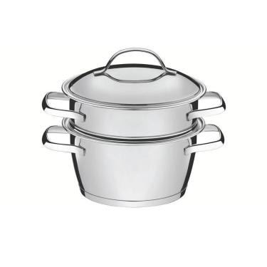 Imagem de Cuscuzeira Cozi-vapore Allegra Em Aço Inox Com Fundo Triplo 16cm 2 Peças - Tramontina 6...