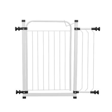Imagem de Portão Grade Proteção 69 à 74cm Criança Bebe Cão + Extensor 10cm Branco