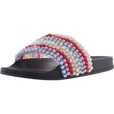 Imagem de Jessica Simpson Sandália feminina Saycie Pool Slide, Transparente/arco-íris/Tpu, 36