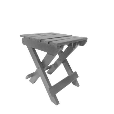 Imagem de Banco Banquinho Dobrável Ripado Para Sentar (estilo Mesa) Preto