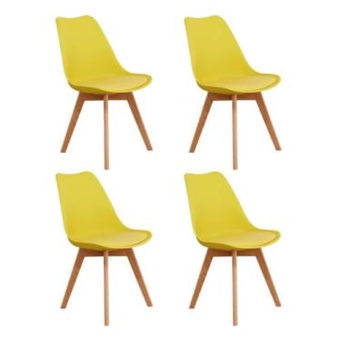 Imagem de Kit 4 Cadeiras para Sala de Jantar Siena Amarelo