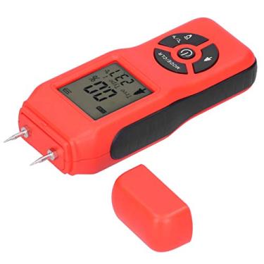 Imagem de Medidor de umidade de madeira, sensor de umidade digital tipo pino com visor LCD retroiluminado, detector portátil de vazamento de água para madeira, lenha, tijolo, drywall, papel, piso,(Vermelho)
