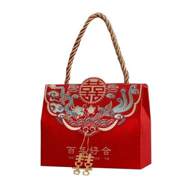 Imagem de Caixa de presente de doces de casamento com alça portátil preenchida acessório de embalagem de presente para crianças, meninas, meninos, festa de aniversário, caixas de doces de casamento