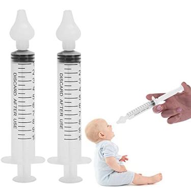 Imagem de 2Pcs 10ml Irrigador Nasal de Seringa, Limpador de Silicone para Nariz Infantil Irrigador Nasal de Seringa para Bebês Aspirador Nasal Dispositivo de Lavagem do Nariz para Bebês