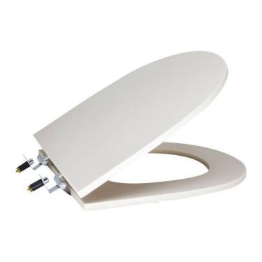 Imagem de Assento Sanitário Poliéster para Louça Riviera/smart celite Super Luxo Cromado Bege Fosco