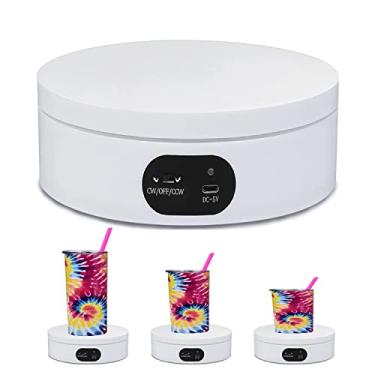 Imagem de Suporte de exposição para copo de sublimação, suporte giratório elétrico de 360° para copos de sublimação de 590 ml e 850 ml, copo de sublimação liso skinny, copo de prensa térmica. (branco)