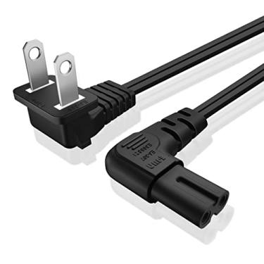 Imagem de TNP 2 Prong Power Cord NEMA 1-15P to IEC320 C7 Nonpolarized Right Angle Power Cord, Figure 8 Shotgun Replacement Cord for PS4, PS3 Slim, Printers, LG, Apple, Samsung, TCL TV, etc (10 Feet, Black)