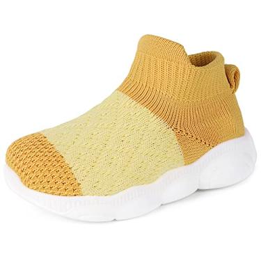 Imagem de Sapatos de bebê Pantufas Infantis Meias Infantis Menino Menina Andador Sapato Sola Antiderrapante, Amarelo - 19, 9-12 Meses
